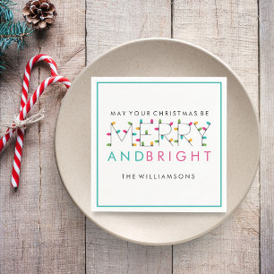 Serviette En Papier Joyeux et brillant feu d'arbre de Noël festif