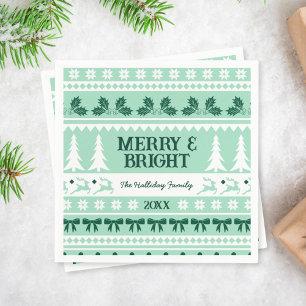 Serviette En Papier Joyeux et brillant Sweat de Noël Mint Green