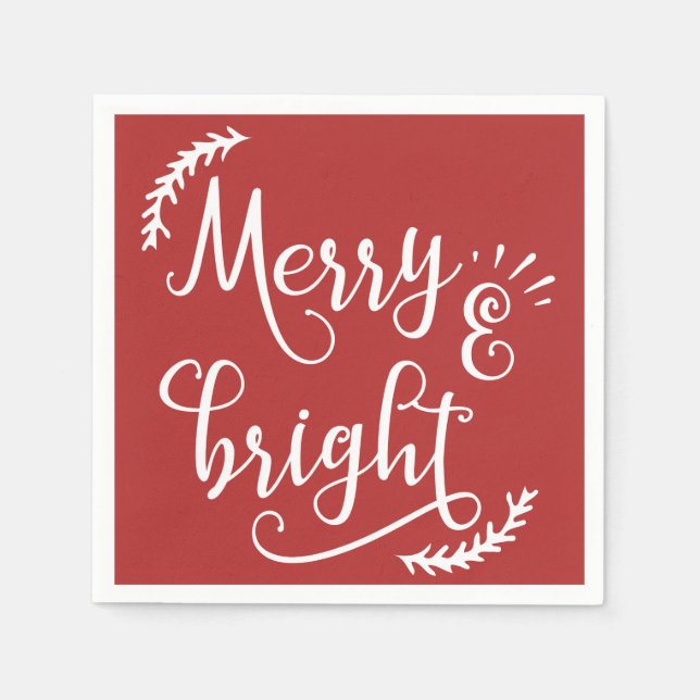 Serviette En Papier Joyeux et lumineux Noël (Devant)