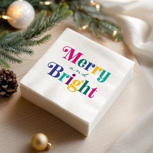 Serviette En Papier Joyeux et Lumineux Noël Coloré Férié