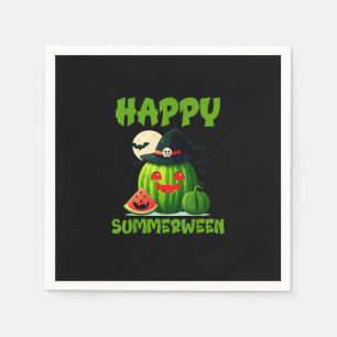 Serviette En Papier Joyeux été pastèque Jack-O-Lantern