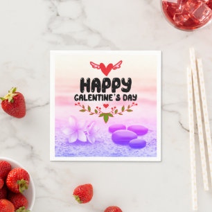 Serviette En Papier Joyeux Galentine's Day Red Heart & Wings Party