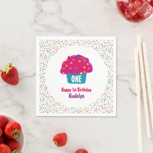 Serviette En Papier Joyeux gâteau d'anniversaire Sprinkles Frosted