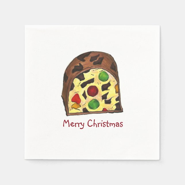 Serviette En Papier Joyeux gâteau de Noël Gâteau de vacances (Devant)