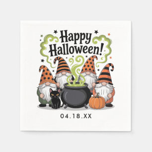 Serviette En Papier Joyeux Gnome d'Halloween   Halloween mignonne et f