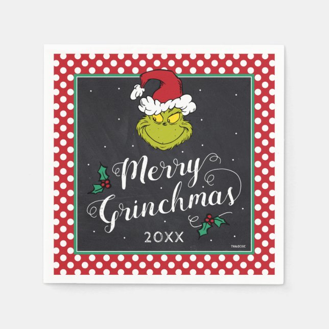 Serviette En Papier Joyeux Grinchmas | Fête de fin d'année du Grinch (Devant)