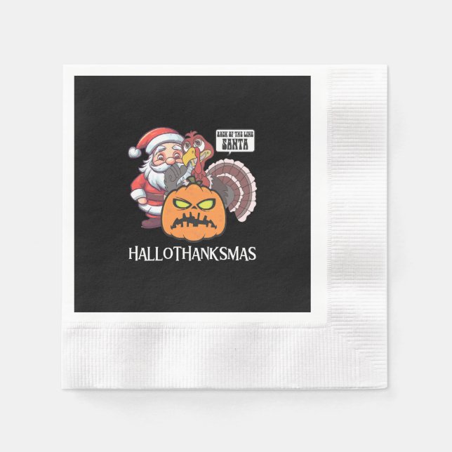 Serviette En Papier Joyeux Hallothanksmas (Devant)