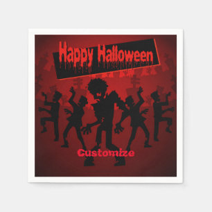 Serviette En Papier Joyeux Halloween à la fête de danse Zombie