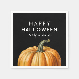 Serviette En Papier Joyeux Halloween avec citrouille vintage