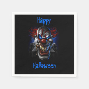 Serviette En Papier Joyeux Halloween bleu yeux mal Clown