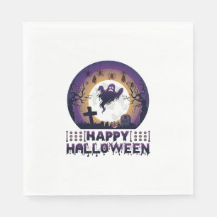 Serviette En Papier Joyeux Halloween Chauves-souris fantômes araignées