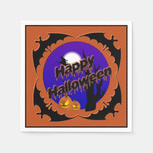 Serviette En Papier Joyeux Halloween chauves-souris Papier Party Napki