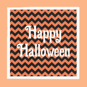 Serviette En Papier Joyeux Halloween chevron strié enfants fête