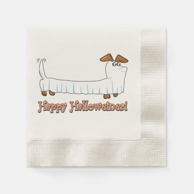 Serviette En Papier Joyeux Halloween Dachshund (Devant)