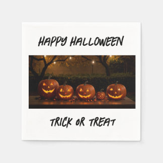 Serviette En Papier Joyeux Halloween, de mignons Citrouilles sculptés