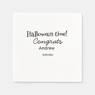 Serviette En Papier Joyeux Halloween félicitations nom date année dipl