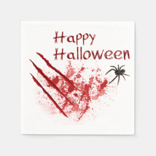 Serviette En Papier Joyeux Halloween Griffures Sanglantes