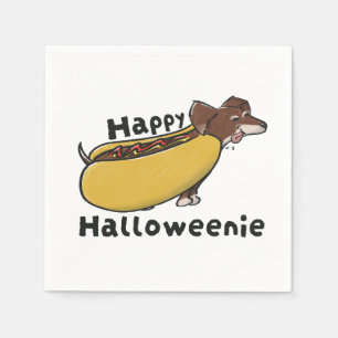 Serviette En Papier Joyeux Halloween Hotdog Dachshund