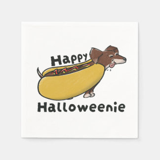 Serviette En Papier Joyeux Halloween Hotdog Dachshund