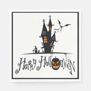 Serviette En Papier Joyeux Halloween Maison Hantée