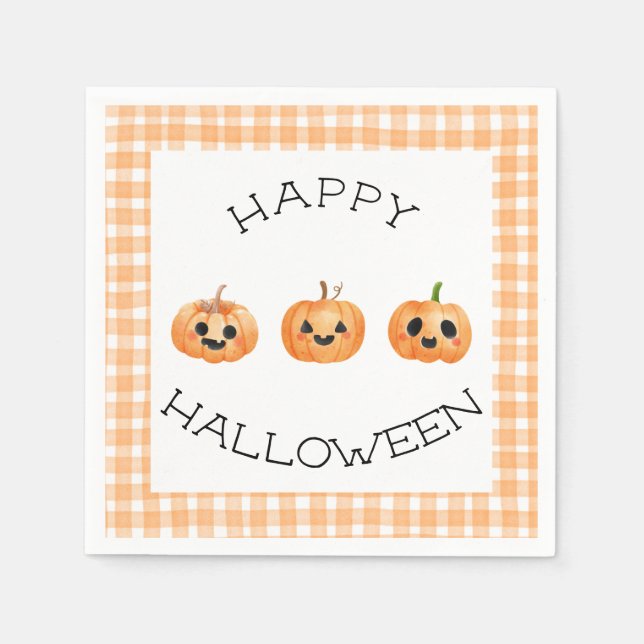 Serviette En Papier Joyeux Halloween Party Jack-o’-lanterne (Devant)