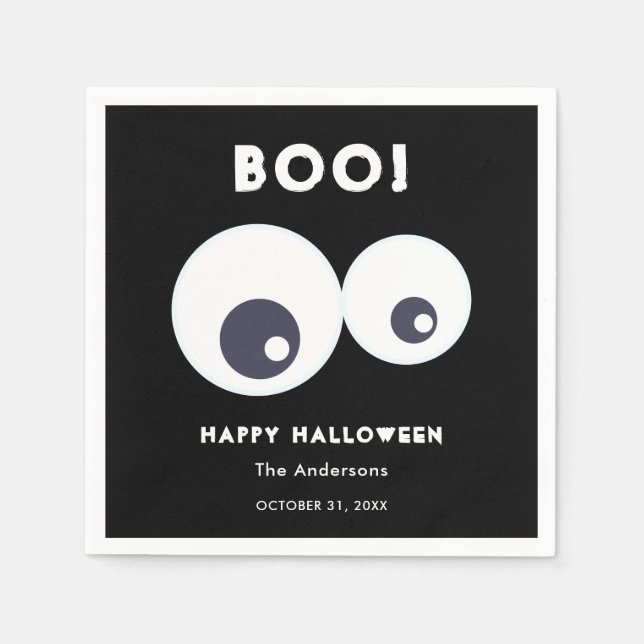 Serviette En Papier Joyeux Halloween Party mignonette Monsters Eyeball (Devant)