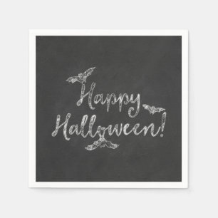 Serviette En Papier Joyeux Halloween Tableau Craie Fête de Vacances