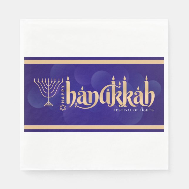 Serviette En Papier Joyeux Hanouka  (Devant)