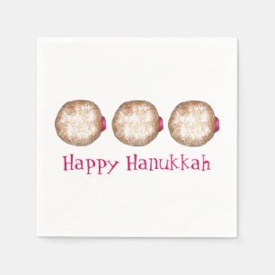 Serviette En Papier Joyeux Hanoukka Chanukah Jelly Donut Sufganiyah