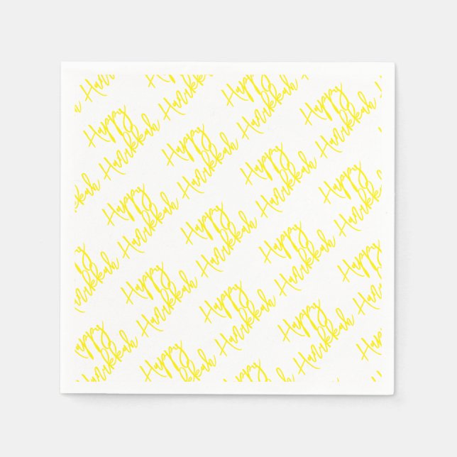 Serviette En Papier Joyeux Hanoukka moderne de vacances Typographie Ja (Devant)