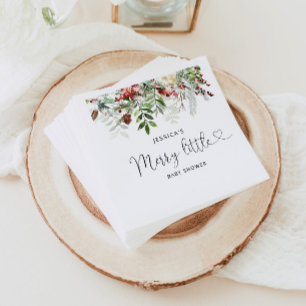 Serviette En Papier Joyeux hiver Petites serviettes de baby shower