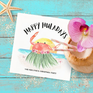 Serviette En Papier Joyeux Huladays Crabe Plage tropicale Noël