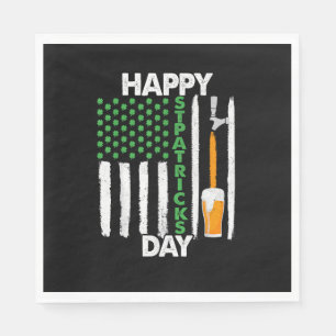 Serviette En Papier Joyeux Jour de la Saint Patrick Shamrock US améric