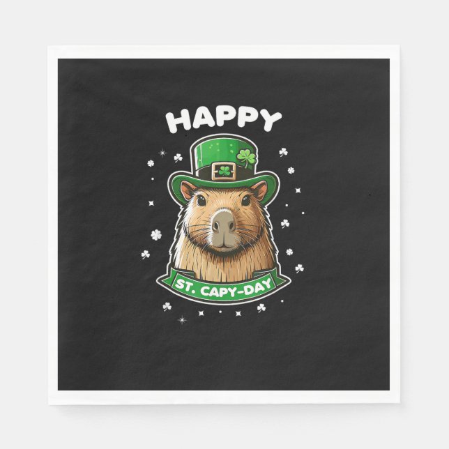 Serviette En Papier Joyeux Jour de la Saint Patrick St Capy pour Capyb (Devant)
