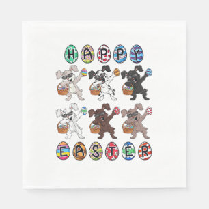 Serviette En Papier Joyeux jour de Pâques Dabbing Rabbits Oeufs Enfant