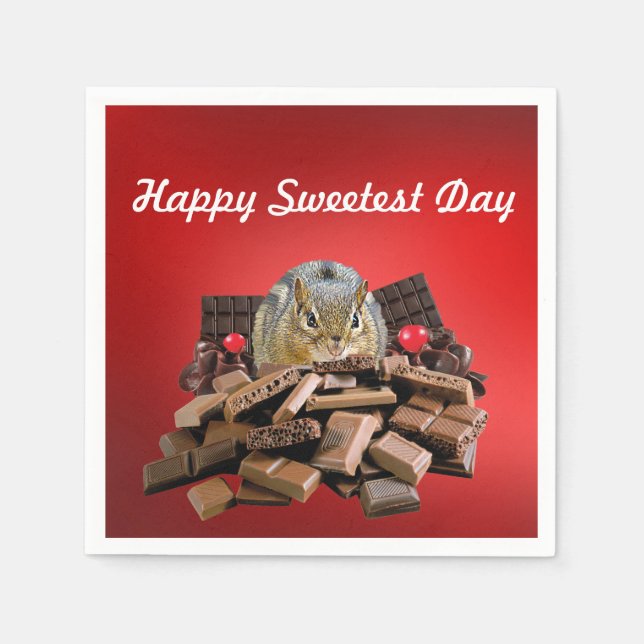 Serviette En Papier Joyeux Jour le plus doux Chipmunk (Devant)