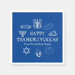 Serviette En Papier Joyeux journal de Thanksgivukkah Thanksgiving Hano