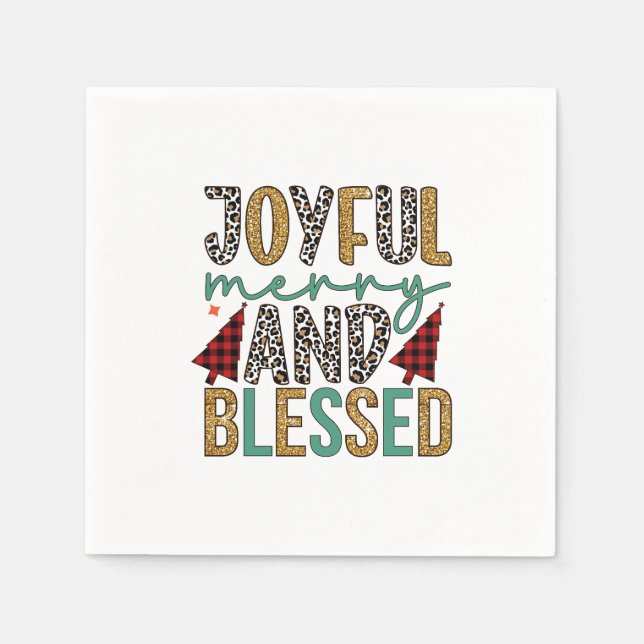 Serviette En Papier Joyeux Joyeux Joyeux Joyeux Et Béni (Devant)
