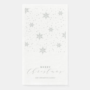 Serviette En Papier Joyeux Joyeux Noël Silver