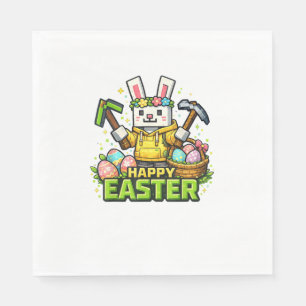 Serviette En Papier Joyeux Lapin de Pâques Œuf Gamer Jeu Vidéo Enfants