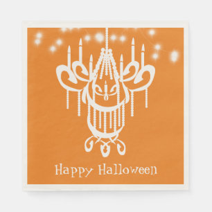 Serviette En Papier Joyeux lustre d'Halloween Orange