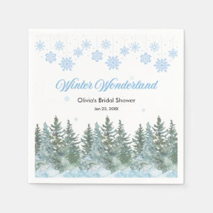 Serviette En Papier Joyeux Mariage Flocons de Neige Hiver