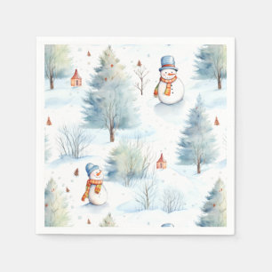 Serviette En Papier Joyeux Motif des Snowmen