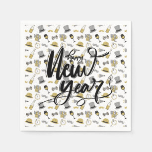 Serviette En Papier Joyeux New Year Party Papier Napkin