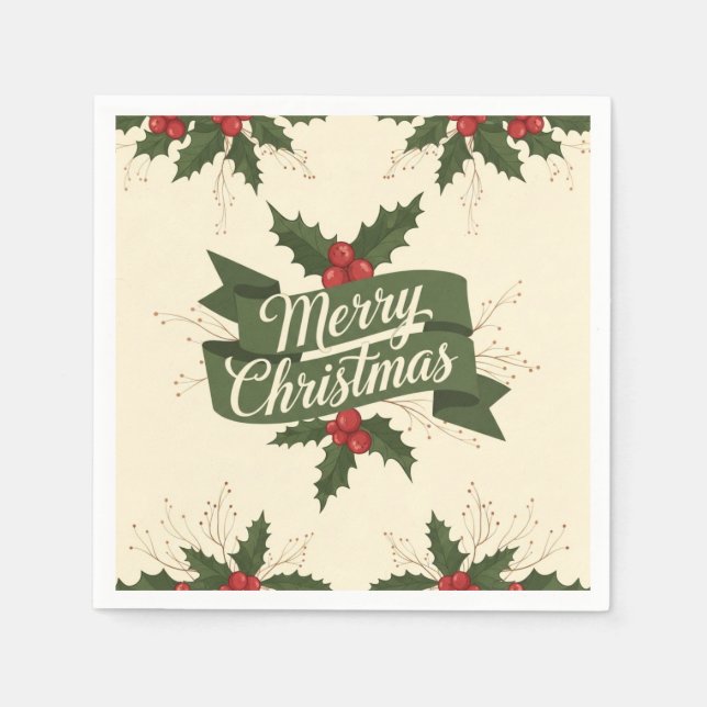 Serviette En Papier Joyeux Noël (Devant)