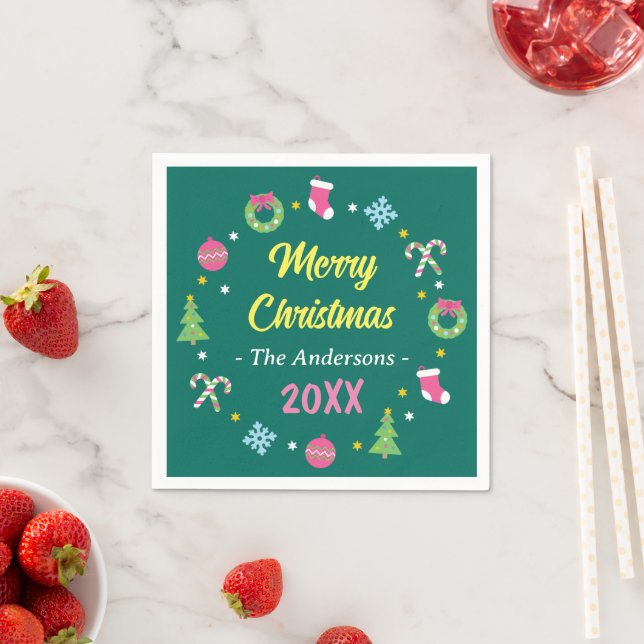 Serviette En Papier Joyeux Noël (En situation)
