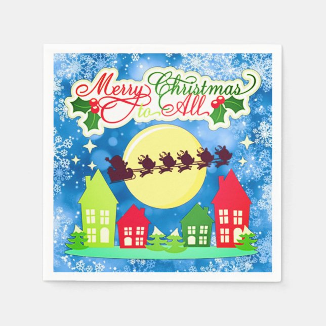 Serviette En Papier Joyeux Noël à tous (Devant)