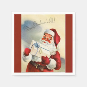 Serviette En Papier Joyeux Noël à tous Nappe en papier vintage Père No