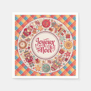 Serviette En Papier Joyeux Noel art folklorique français Noël