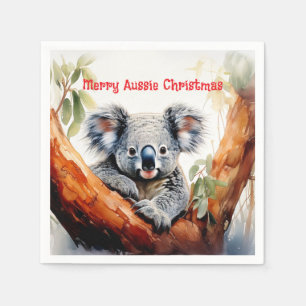Serviette En Papier Joyeux Noël australien Koala 